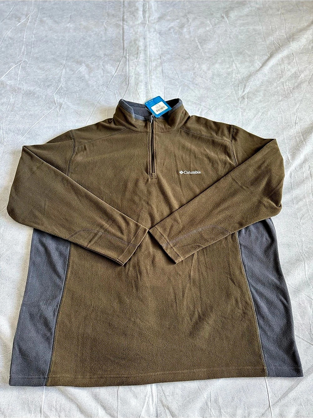 Columbia Klamath Range II Half Zip Mens 2X/2TF Green Gray Fleece Pullover NWT